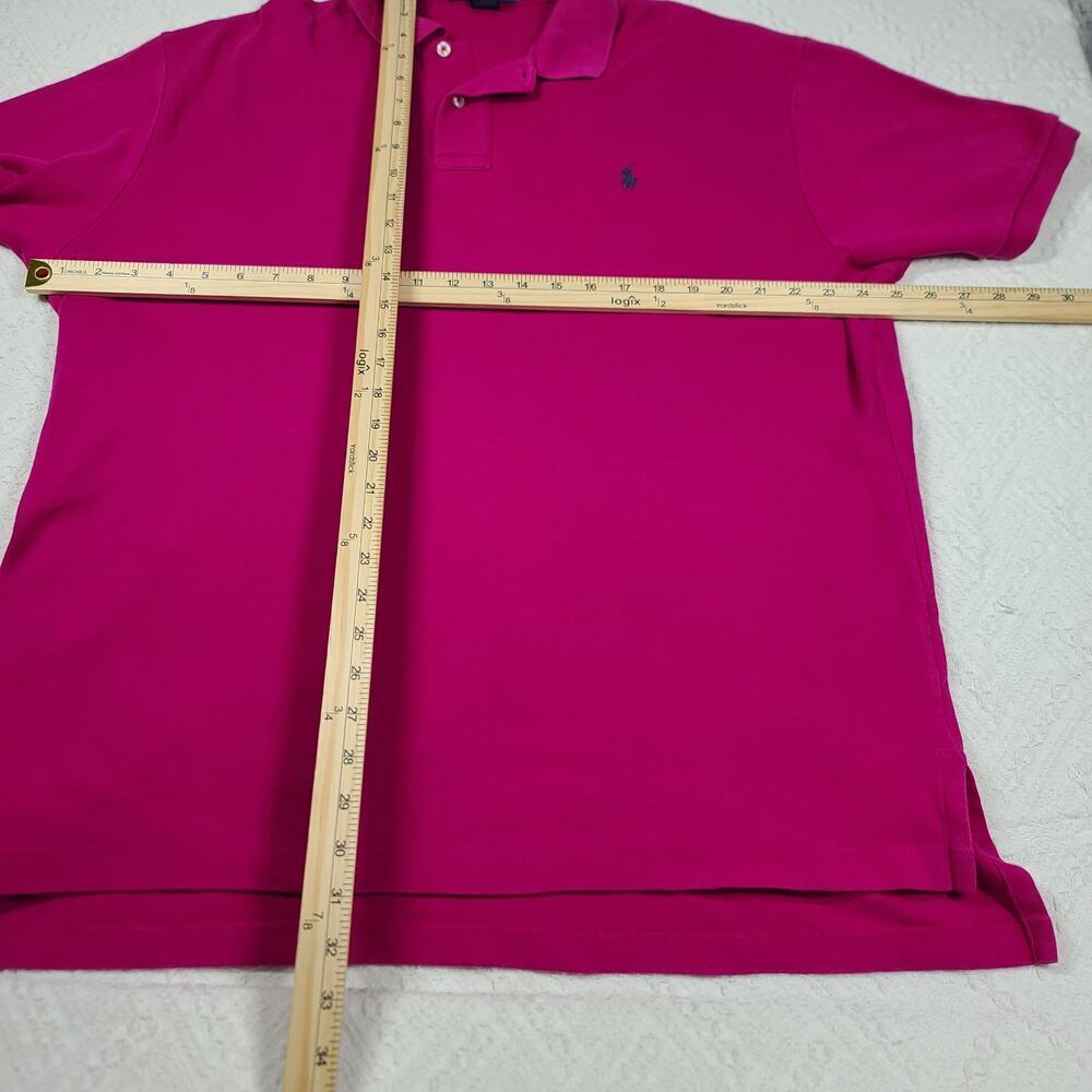 Polo Ralph Lauren Vintage polo Raspberry color Mens Size Large athleisure office - Picture 3 of 7